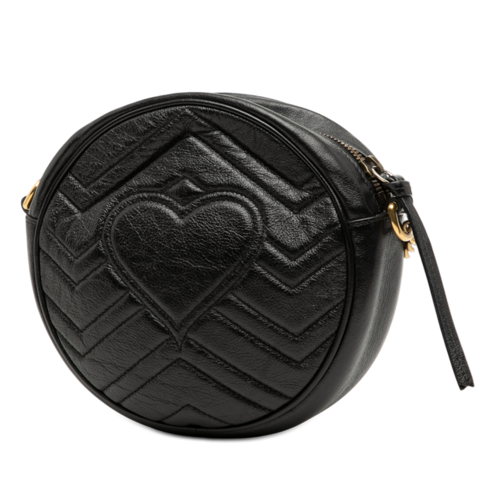 Pre-Loved Gucci Mini GG Marmont Matelasse Leather Round Crossbody - Picture 2 of 7